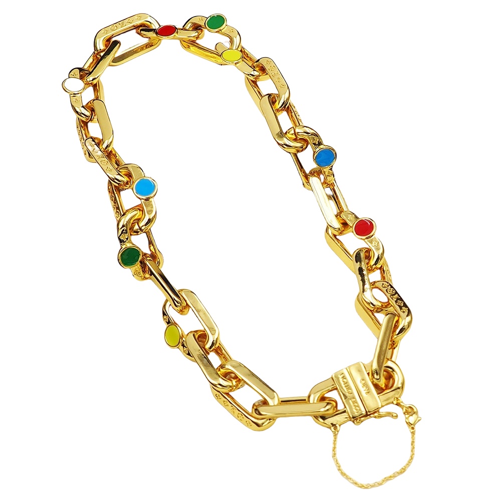 LVN103 LV x YK LV Edge Painted Dots necklace For men women - ccfashionjewelry