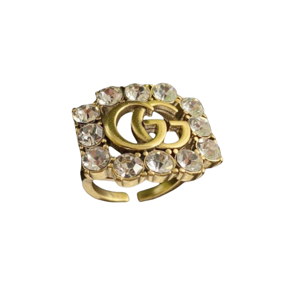 GGR002 12 Diamond GG logo ring - ccjewelryacc