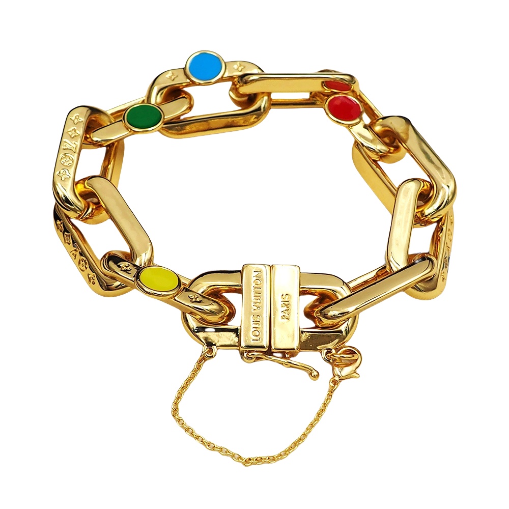 LVS048 LV x YK LV Edge Painted Dots Bracelet For men - ccfashionjewelry