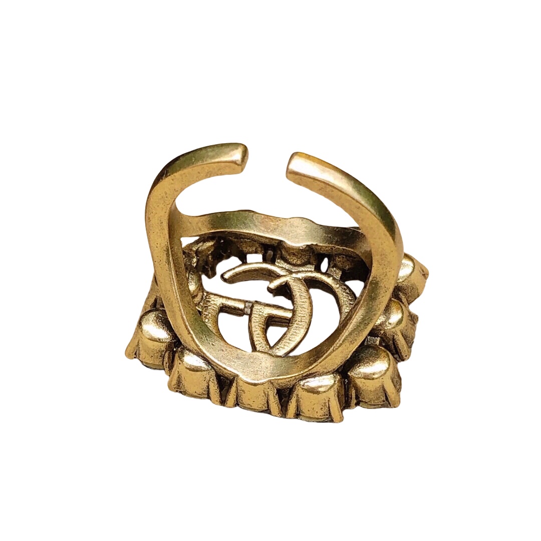 GGR002 12 Diamond GG logo ring - ccjewelryacc