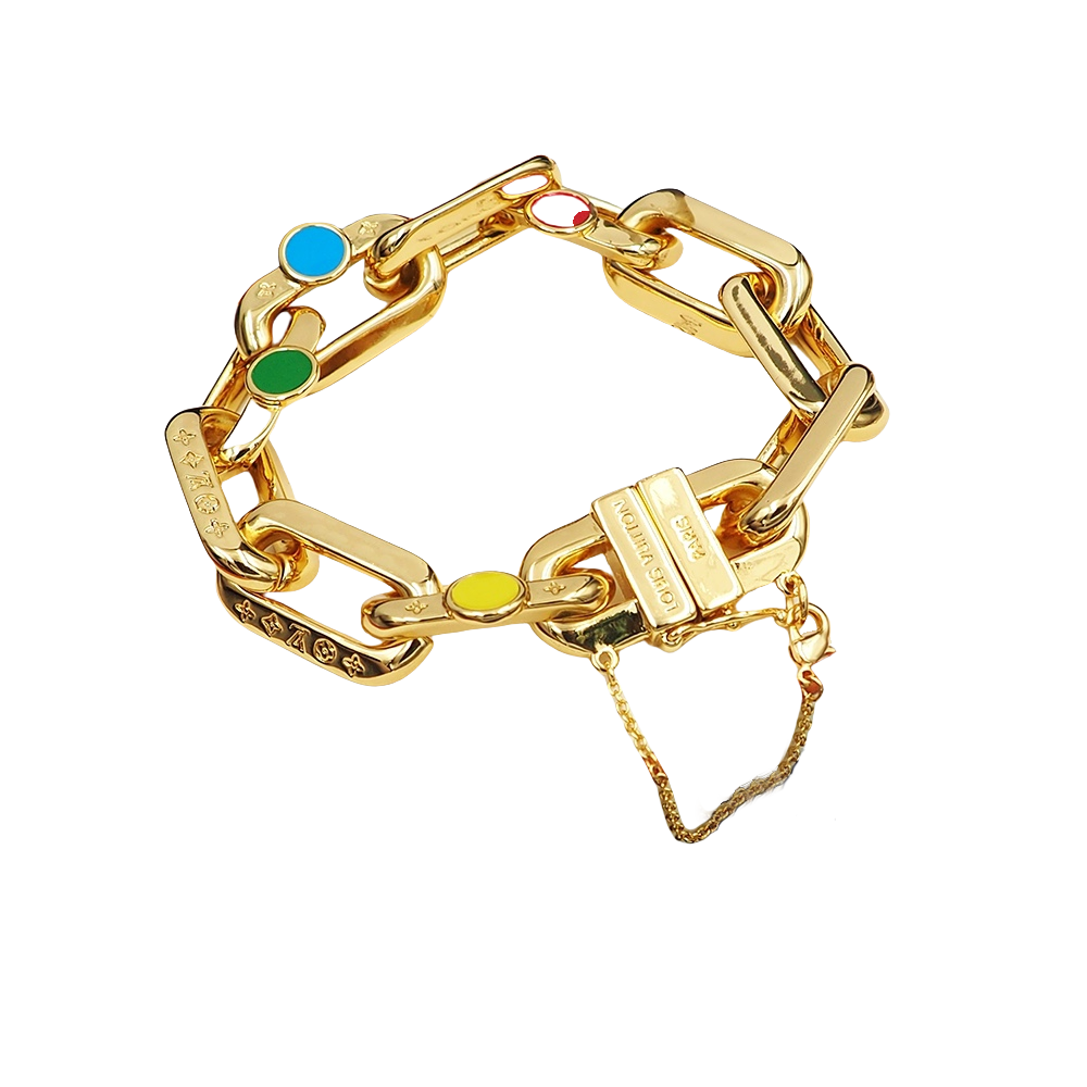 LVS048 LV x YK LV Edge Painted Dots Bracelet For men - ccjewelryacc
