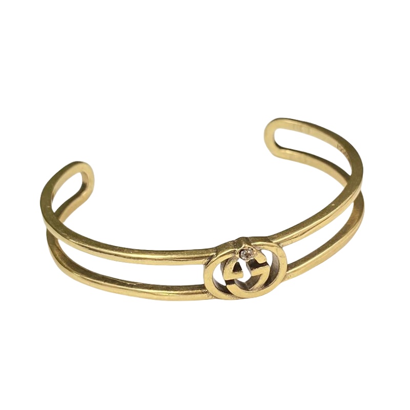 GGS010 Interlocking G Cuff Bracelet In Gold - ccjewelryacc