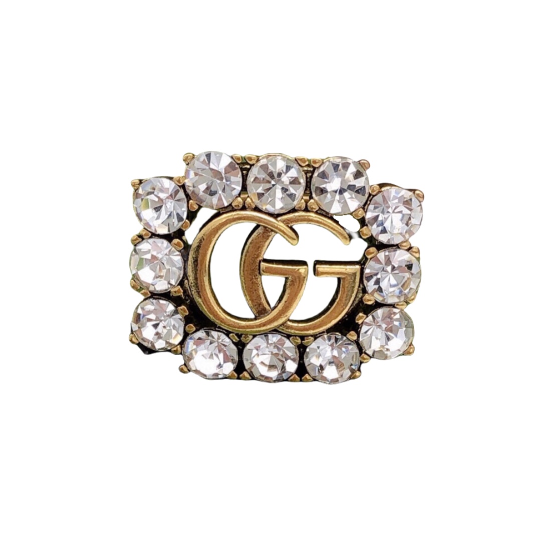 GGR002 12 Diamond GG logo ring - ccjewelryacc