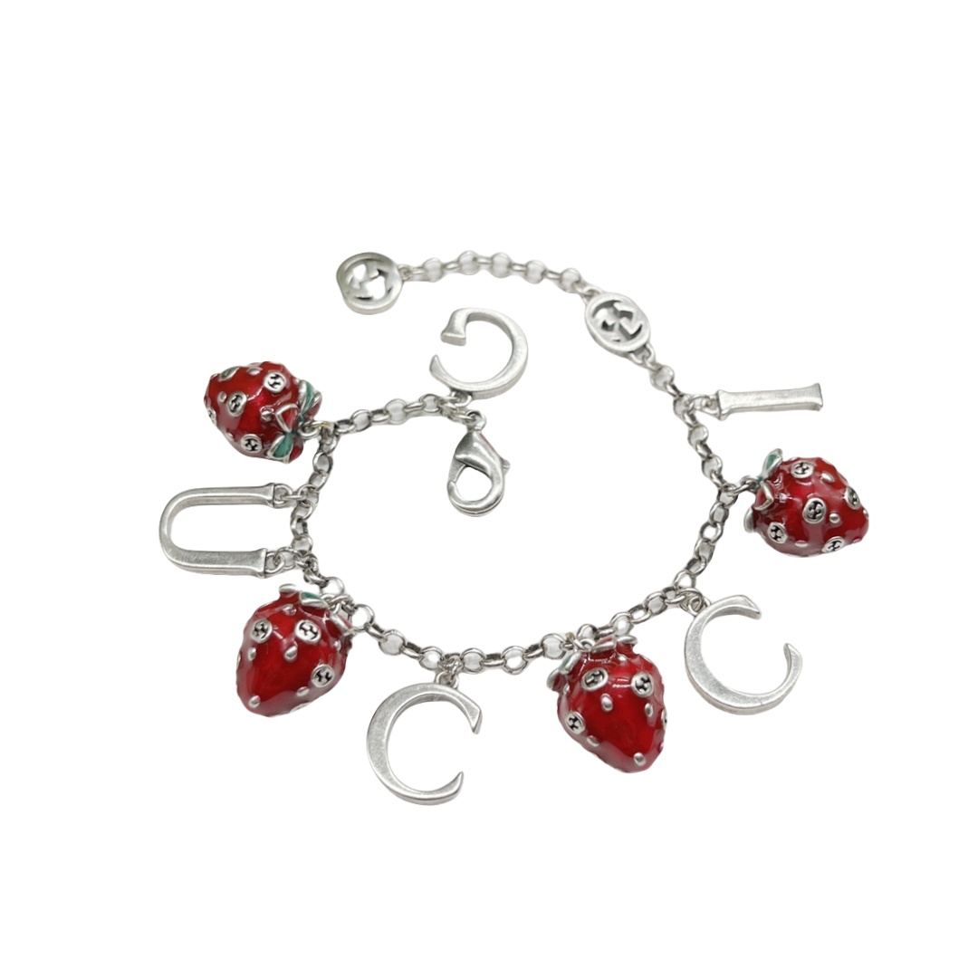 GGS013 GG strawberry charms bracelet 4 motif - ccjewelryacc