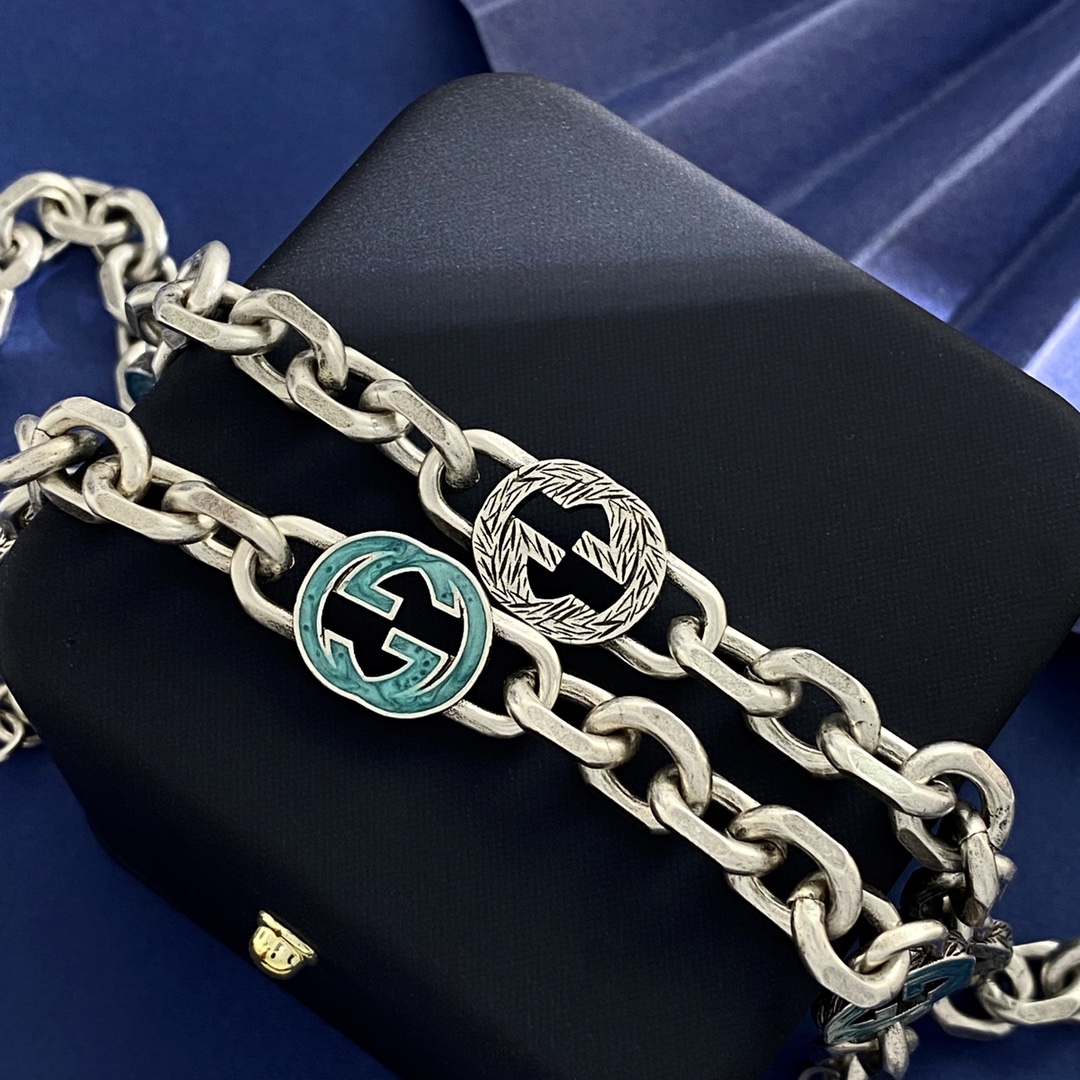 GGN055 Interlocking g choker necklace bracelet - ccjewelryacc