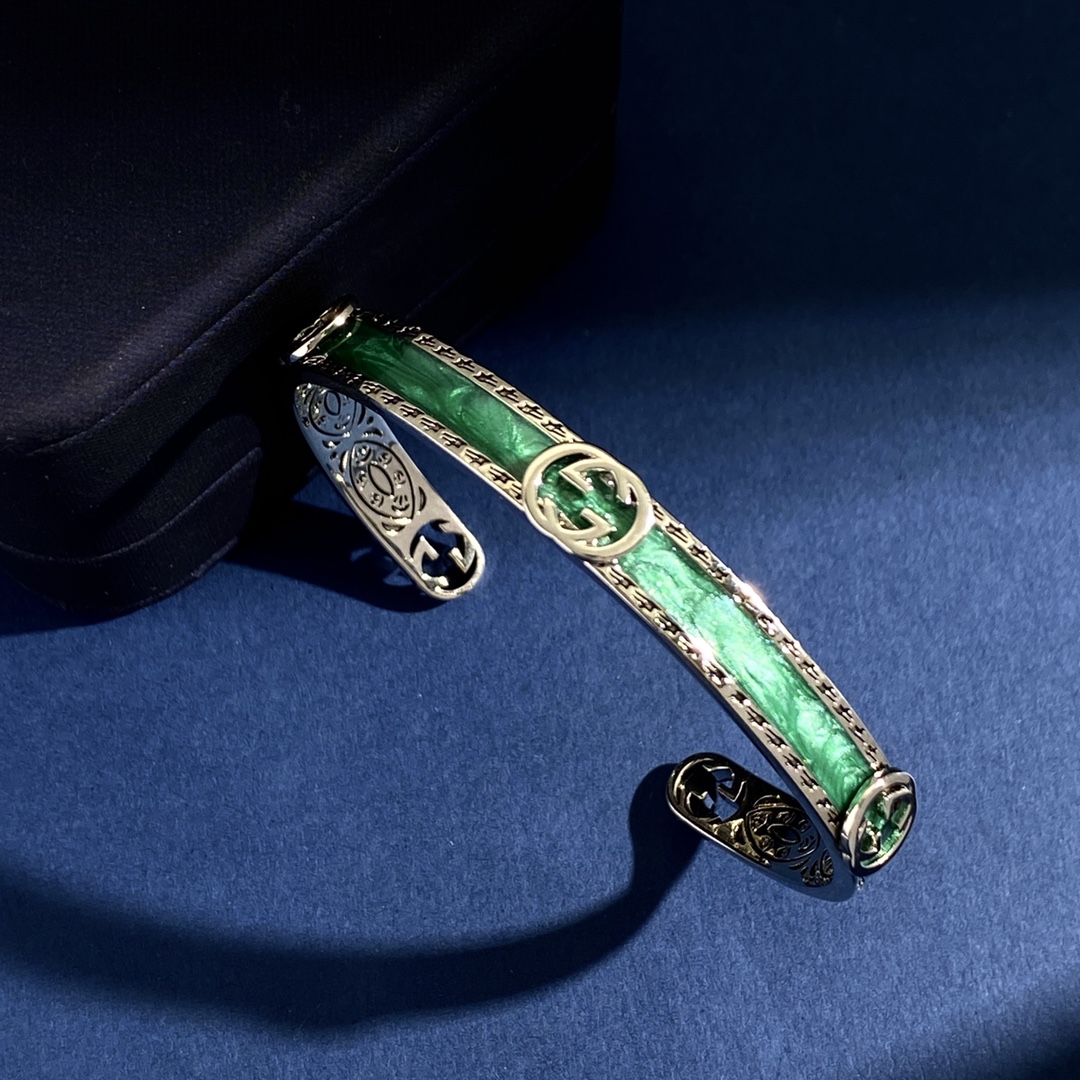 GGS014 Enamel interlocking g gucci bracelet cuff - ccjewelryacc