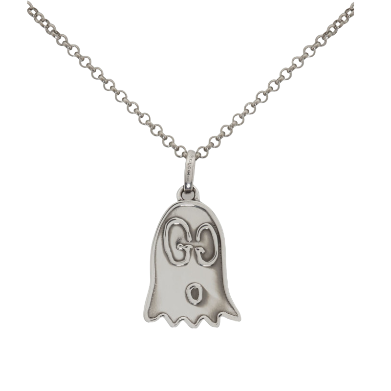 GGN057 Vintage Silver GucciGhost Necklace - ccjewelryacc