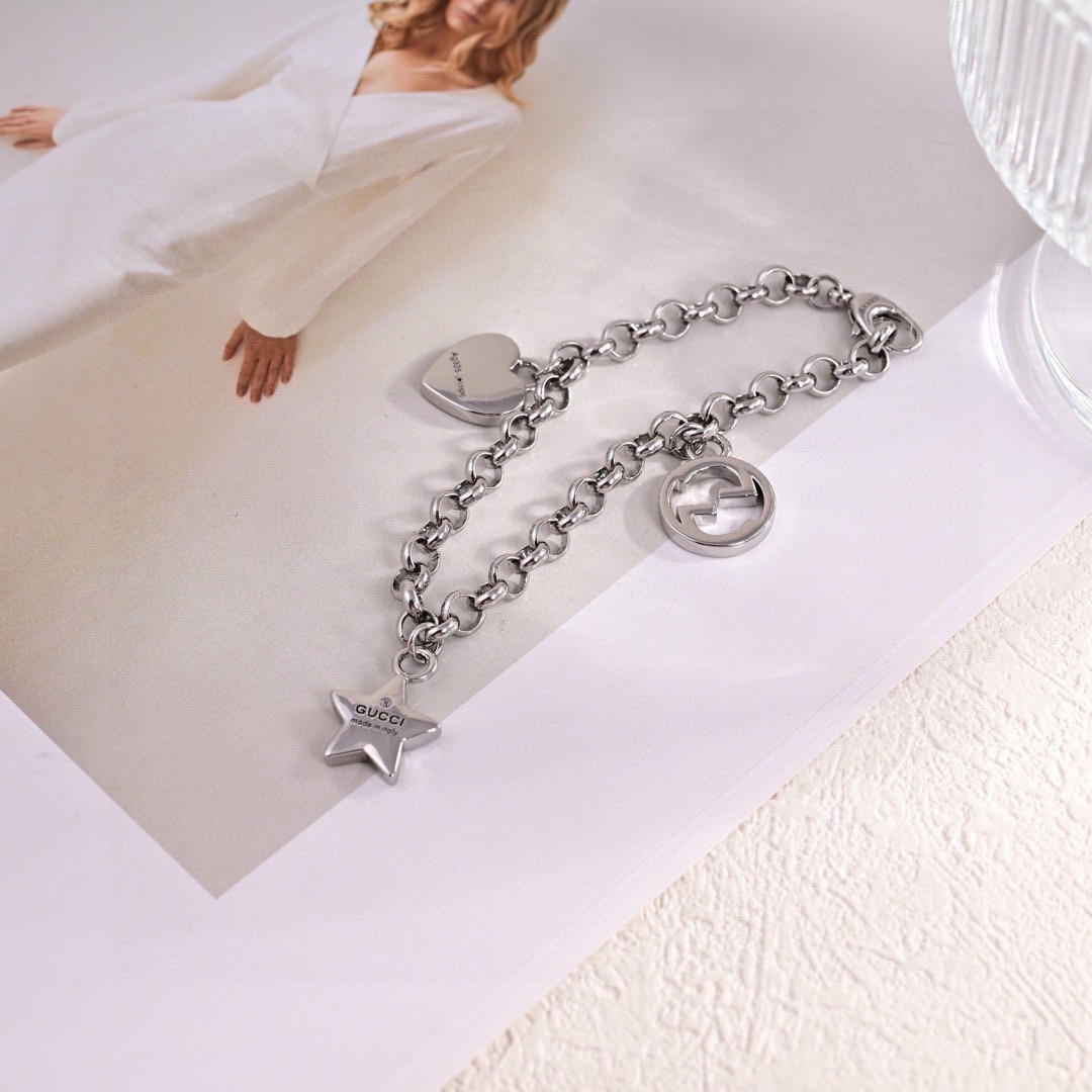 GGN058 GG star heart charms choker necklace and bracelet - ccjewelryacc