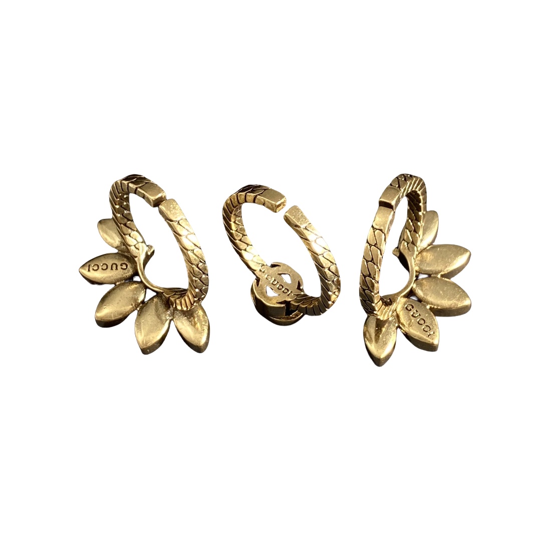 GGR009 Vintage interlocking g colorful flower ring - ccjewelryacc