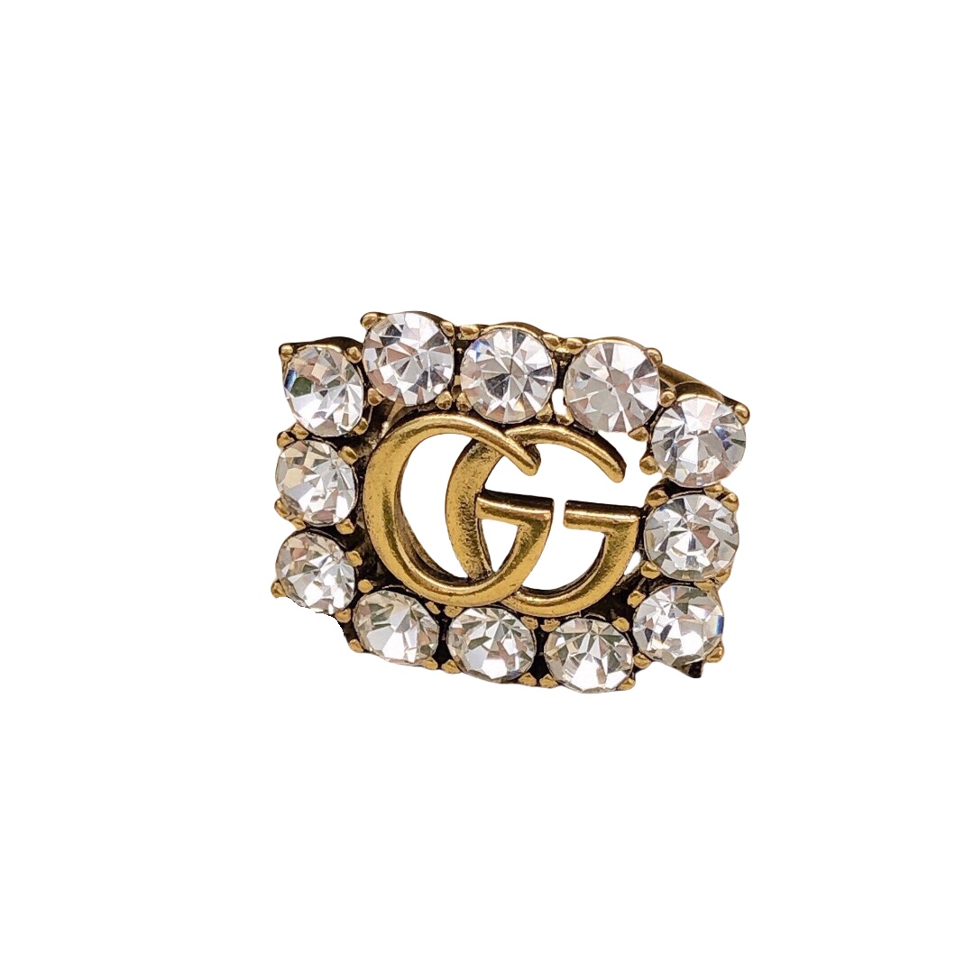 GGR002 12 Diamond GG logo ring - ccjewelryacc