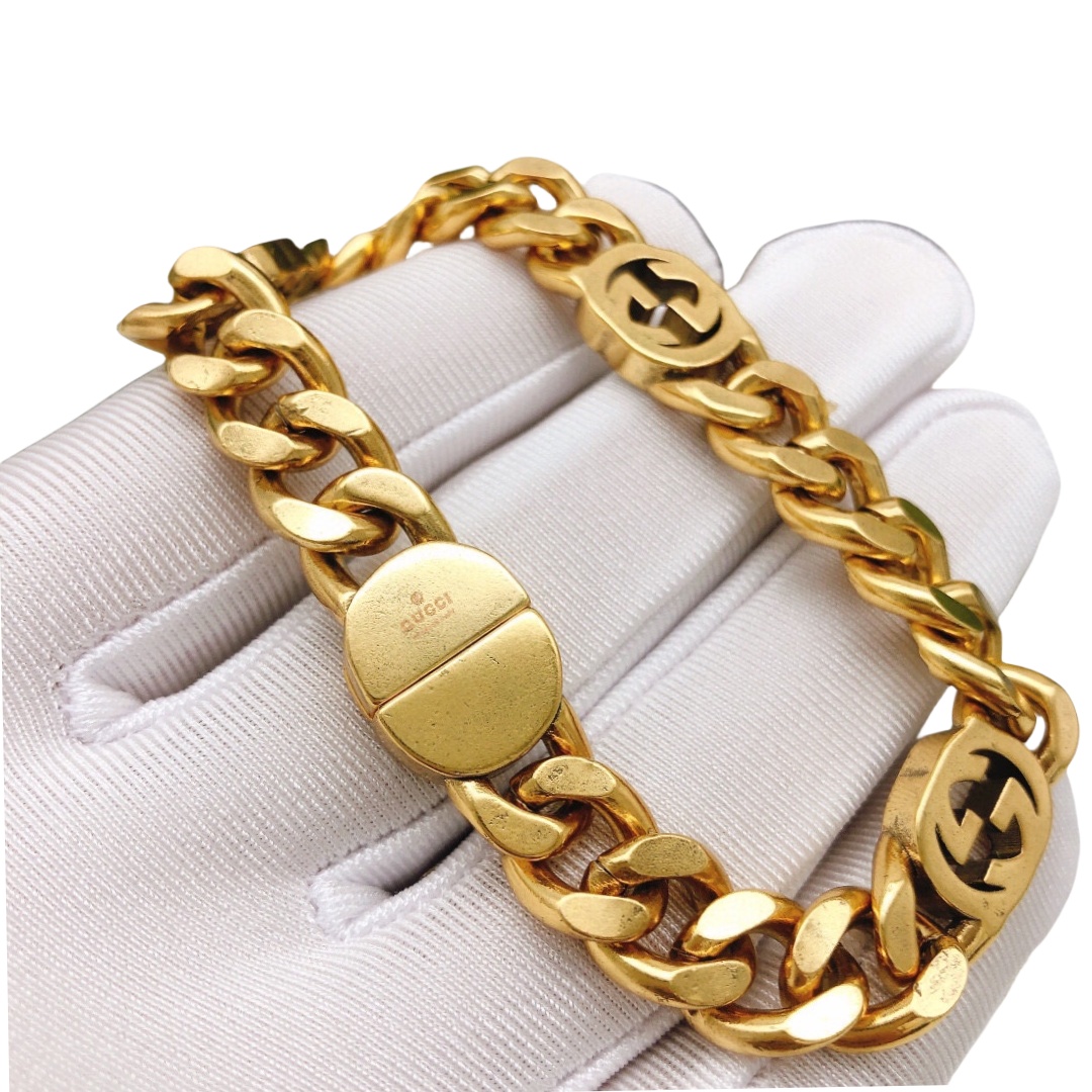 GGS017  Interlocking g chain bracelet in gold - ccjewelryacc