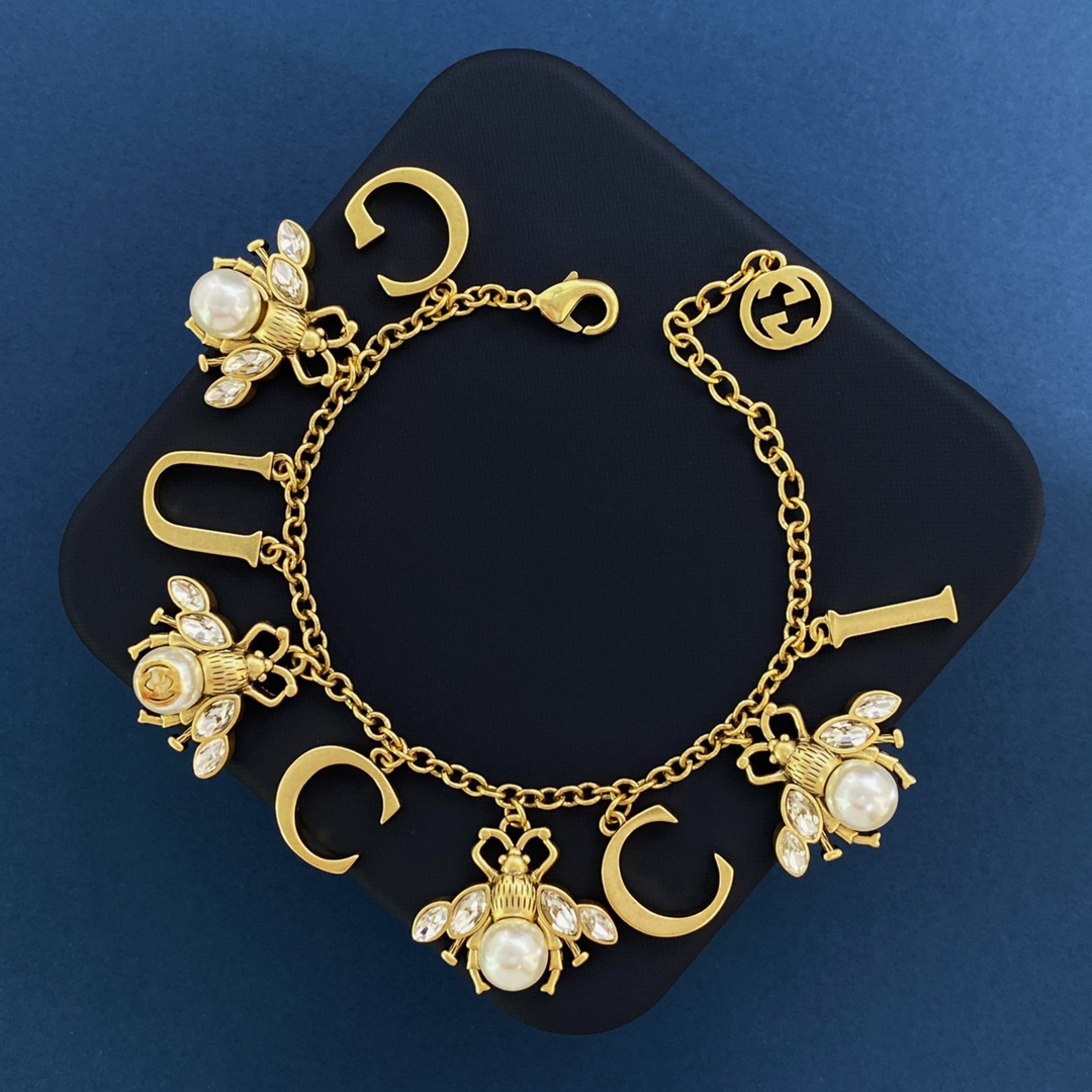 GGS024 Vintage gg bee charm bracelet - ccjewelryacc