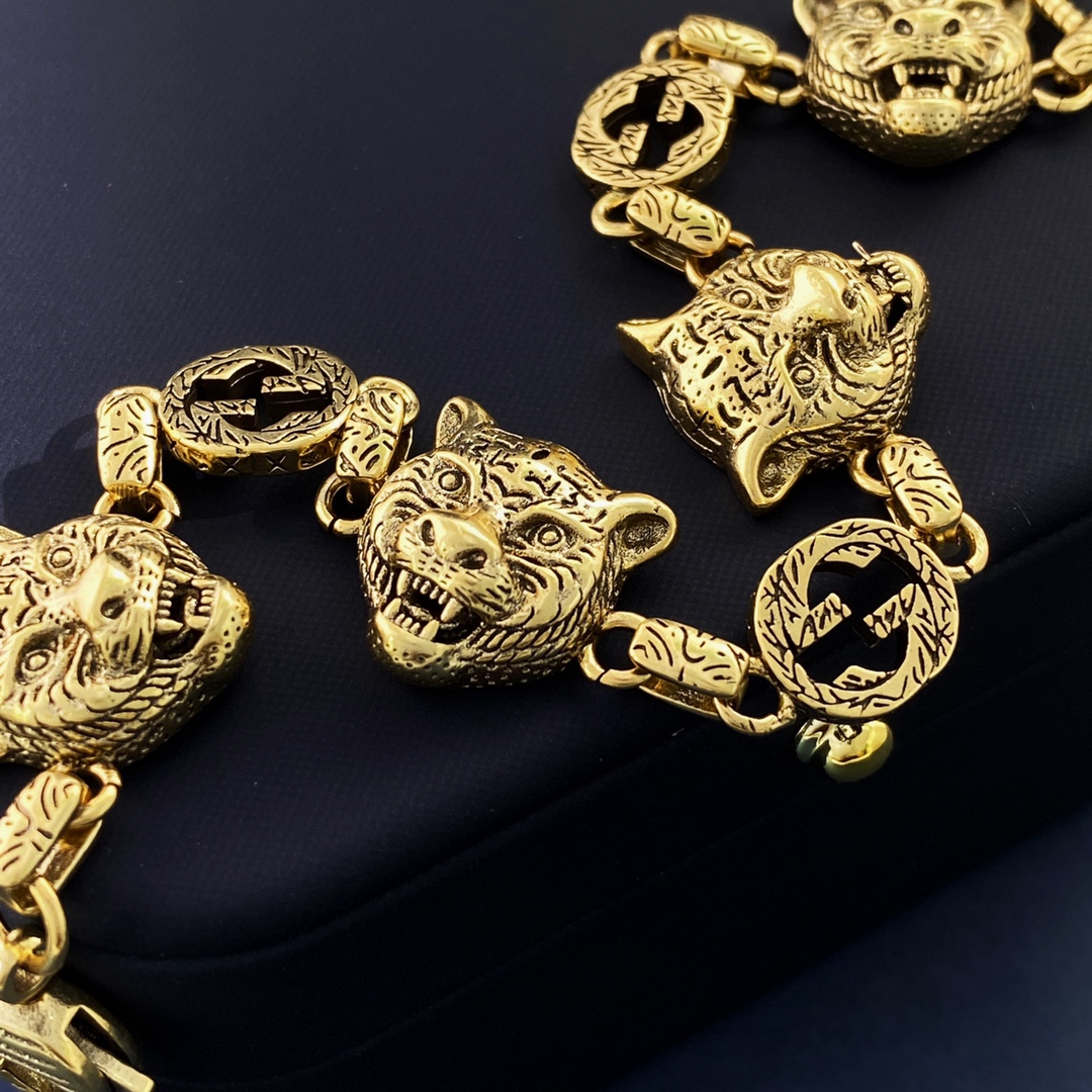 GGS025 GG tiger head Charms bracelet for men - ccjewelryacc