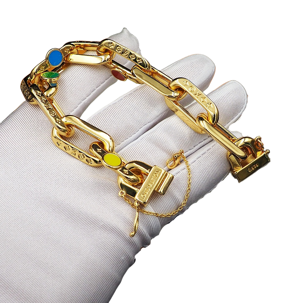 LVS048 LV x YK LV Edge Painted Dots Bracelet For men - ccjewelryacc