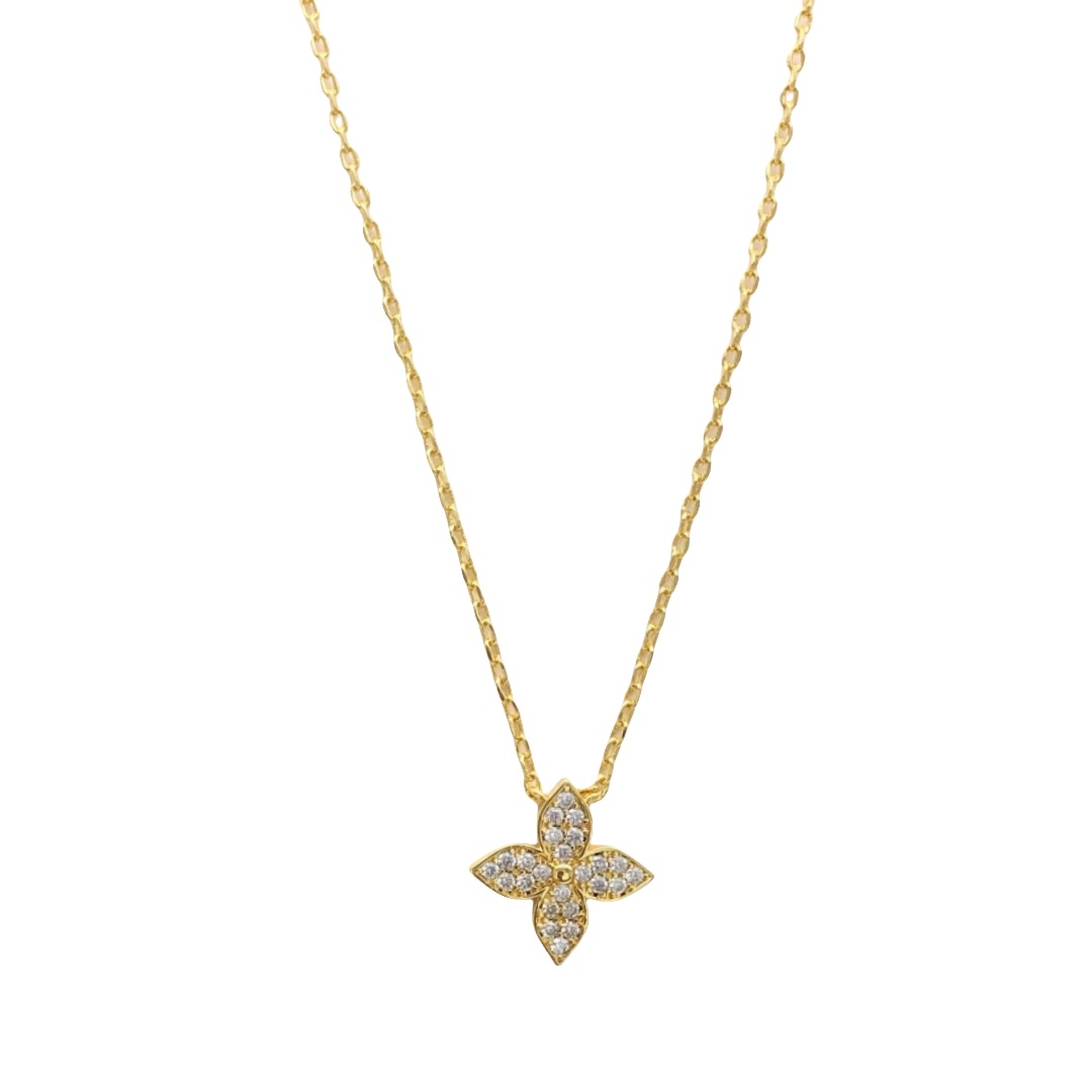 LVN071 Designer Louis crystal Monogram pendant necklace - ccfashionjewelry