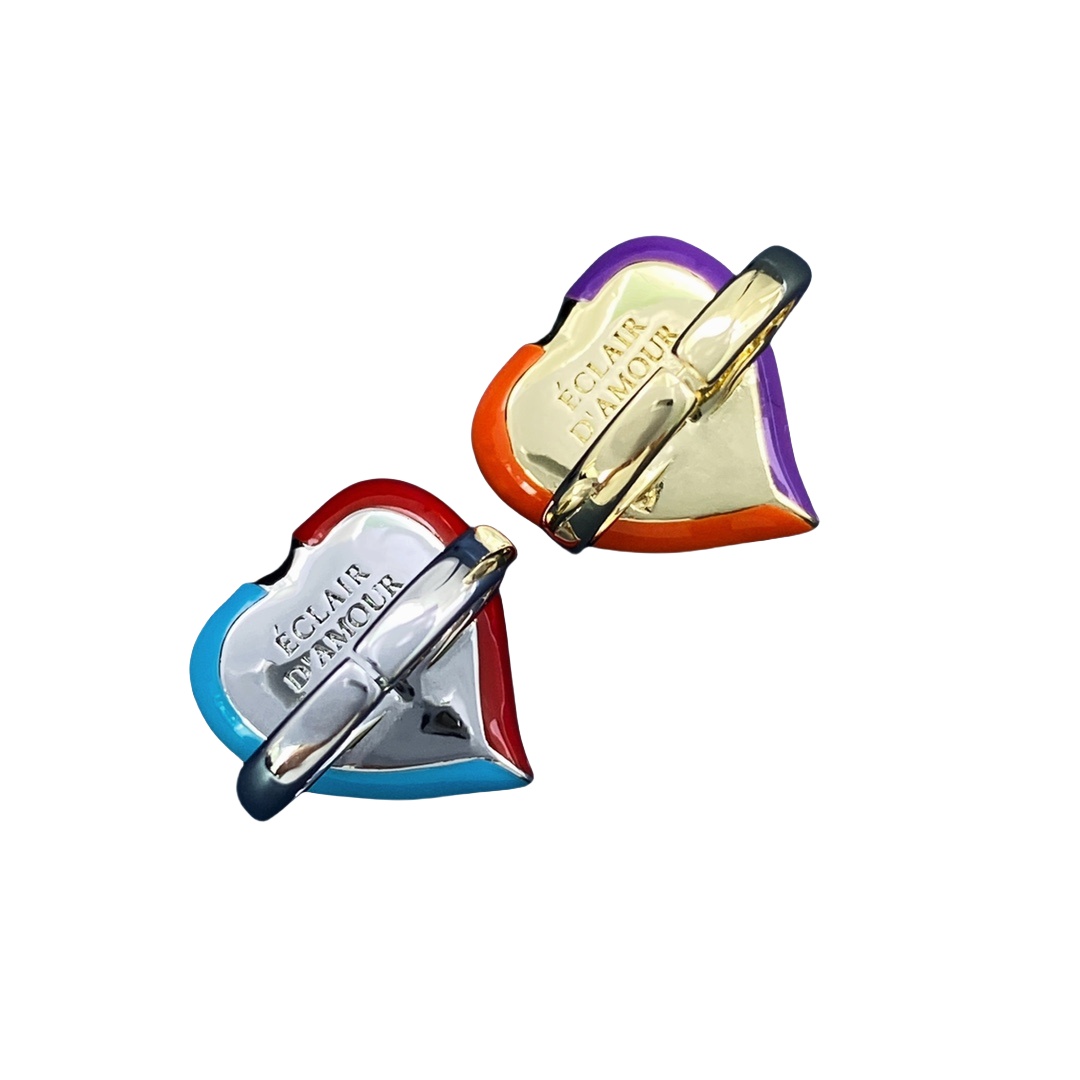 GGR003 GG Red/Blue enamel heart Ring - ccjewelryacc