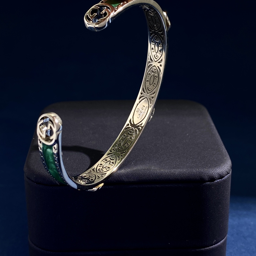 GGS014 Enamel interlocking g gucci bracelet cuff - ccjewelryacc