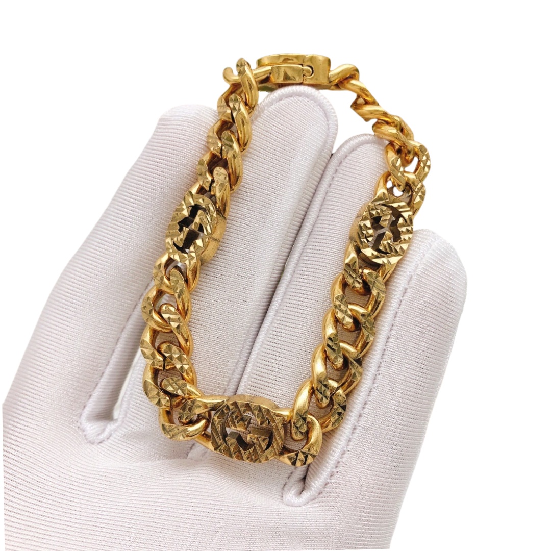 GGS017  Interlocking g chain bracelet in gold - ccjewelryacc