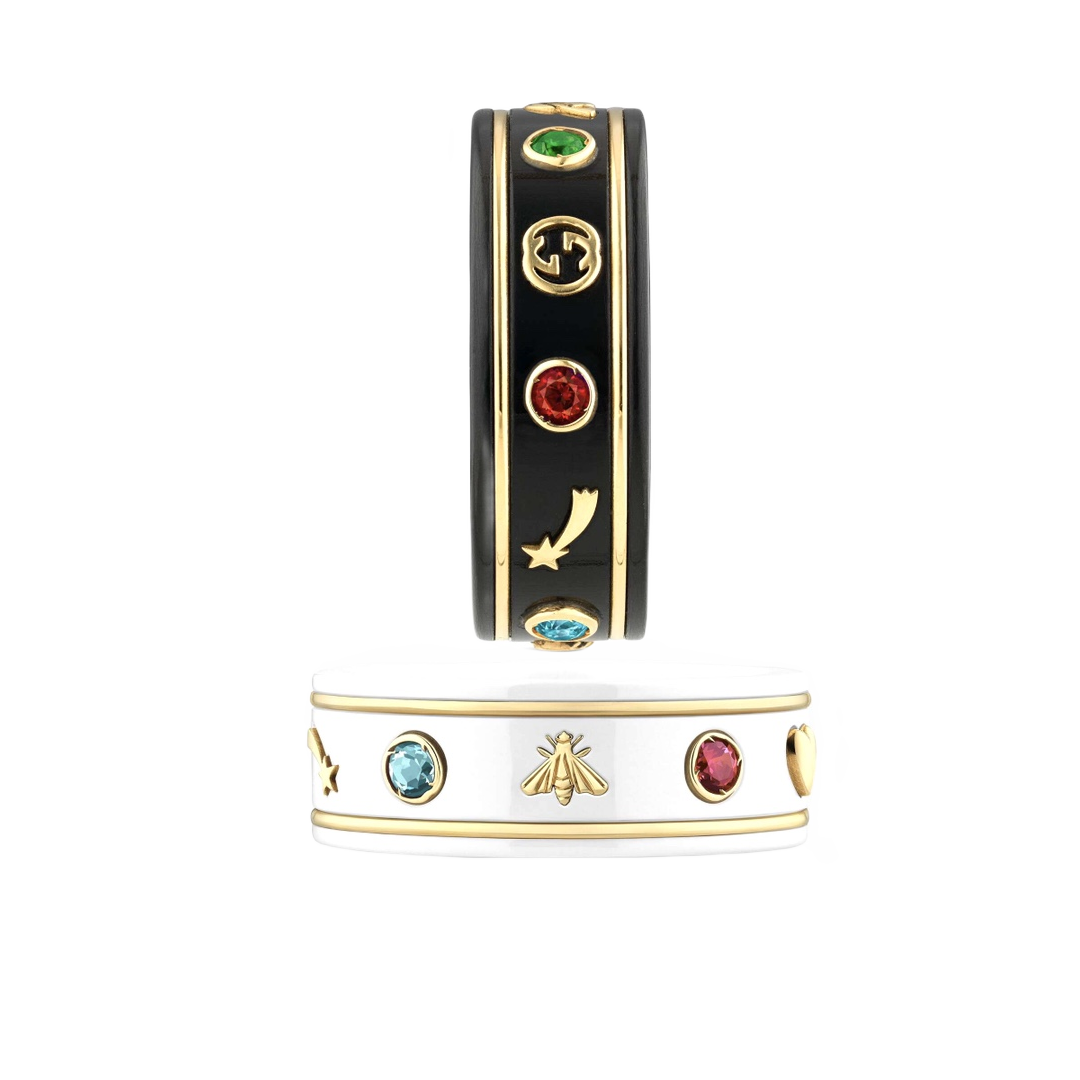 GGR004 GG Icon ring with gemstones - ccjewelryacc