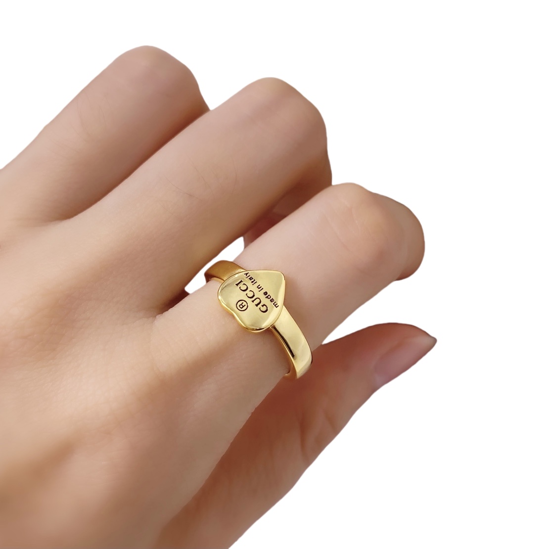 GGR012 GG heart ring with gucci trademark - ccjewelryacc