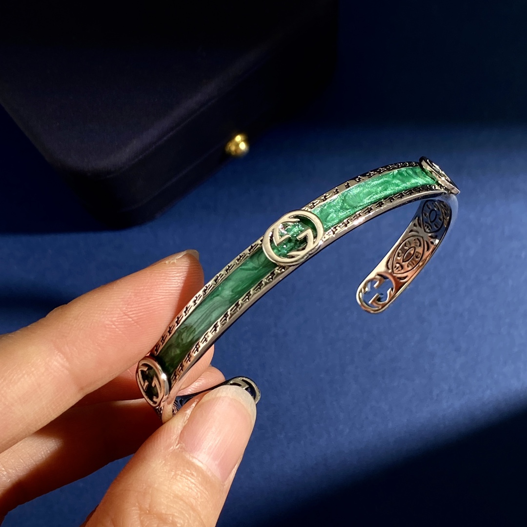 GGS014 Enamel interlocking g gucci bracelet cuff - ccjewelryacc