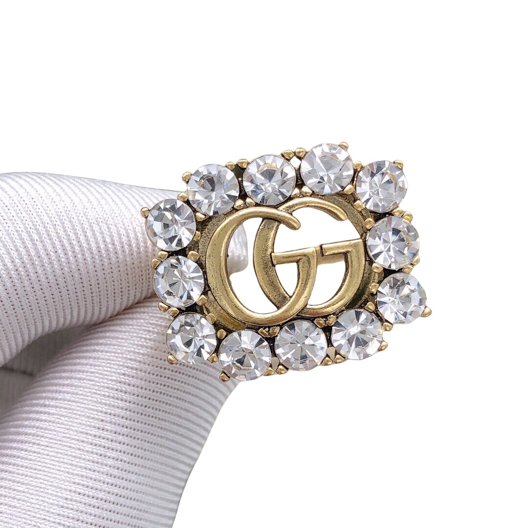 GGR002 12 Diamond GG logo ring - ccjewelryacc