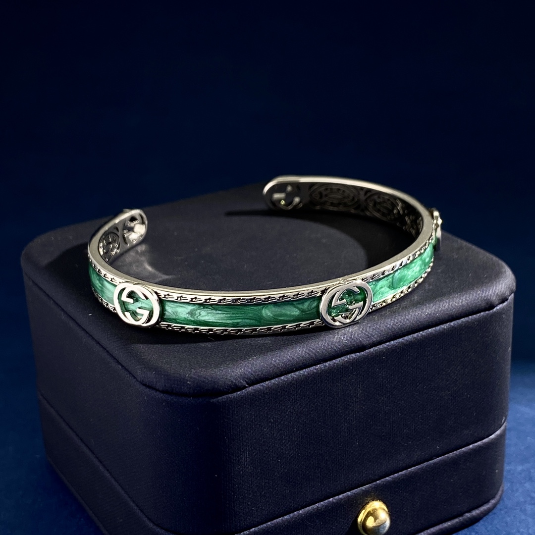 GGS014 Enamel interlocking g gucci bracelet cuff - ccjewelryacc