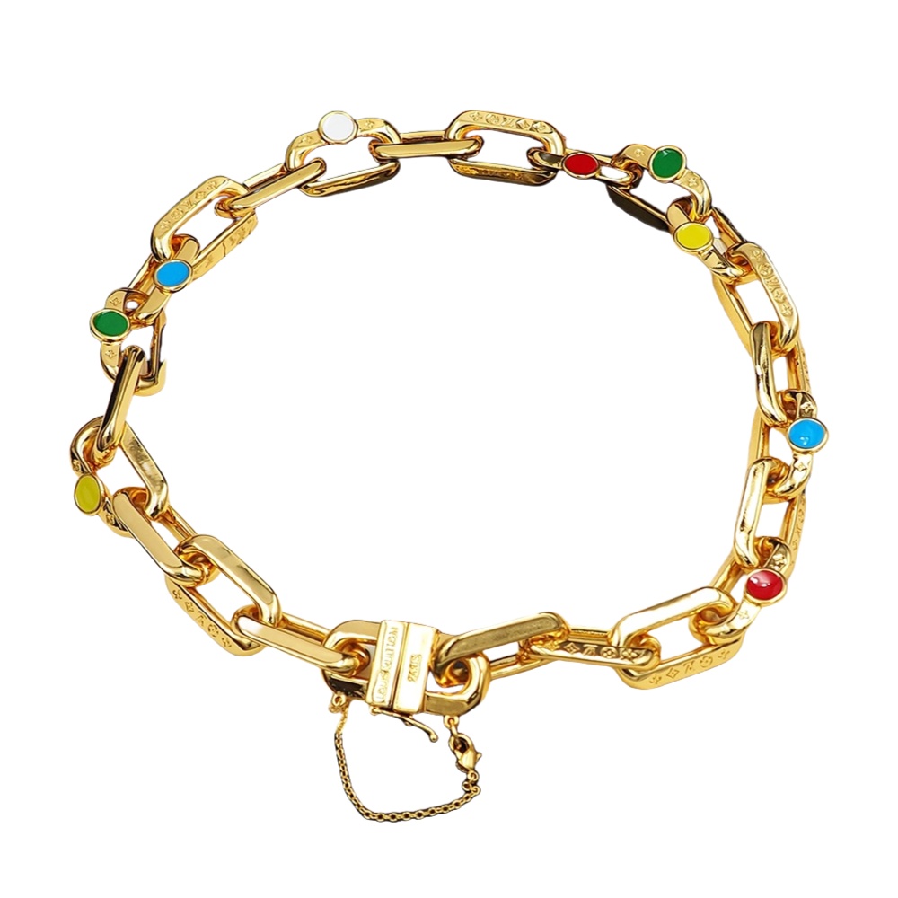 LVN103 LV x YK LV Edge Painted Dots necklace For men women - ccjewelryacc