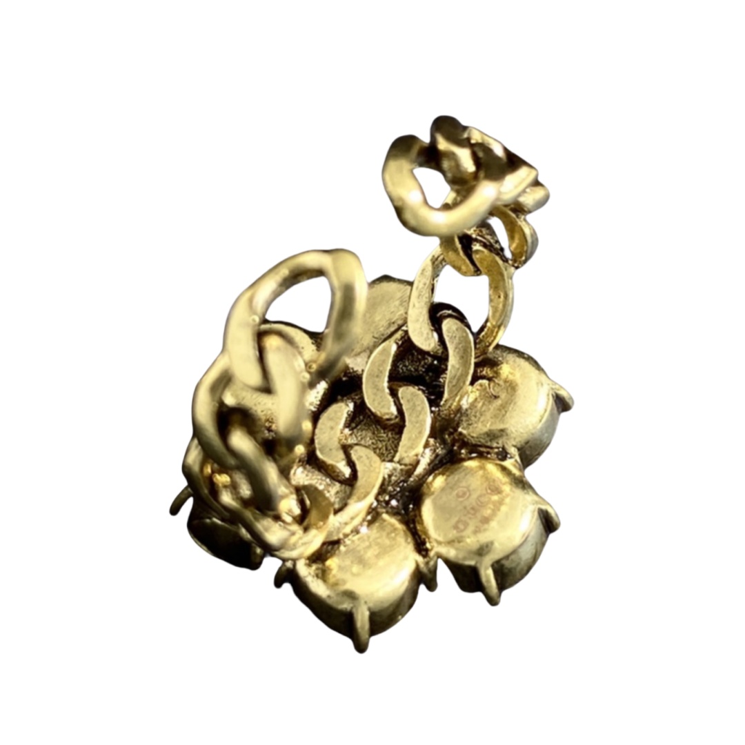 GGR001 7 diamond flower with GG logo ring - ccjewelryacc