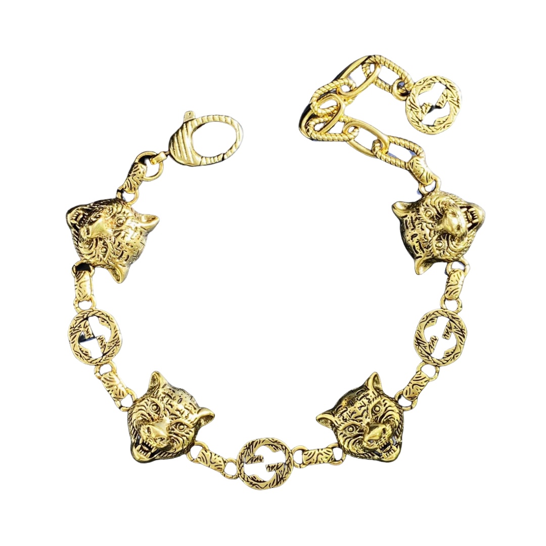 GGS025 GG tiger head Charms bracelet for men - ccjewelryacc