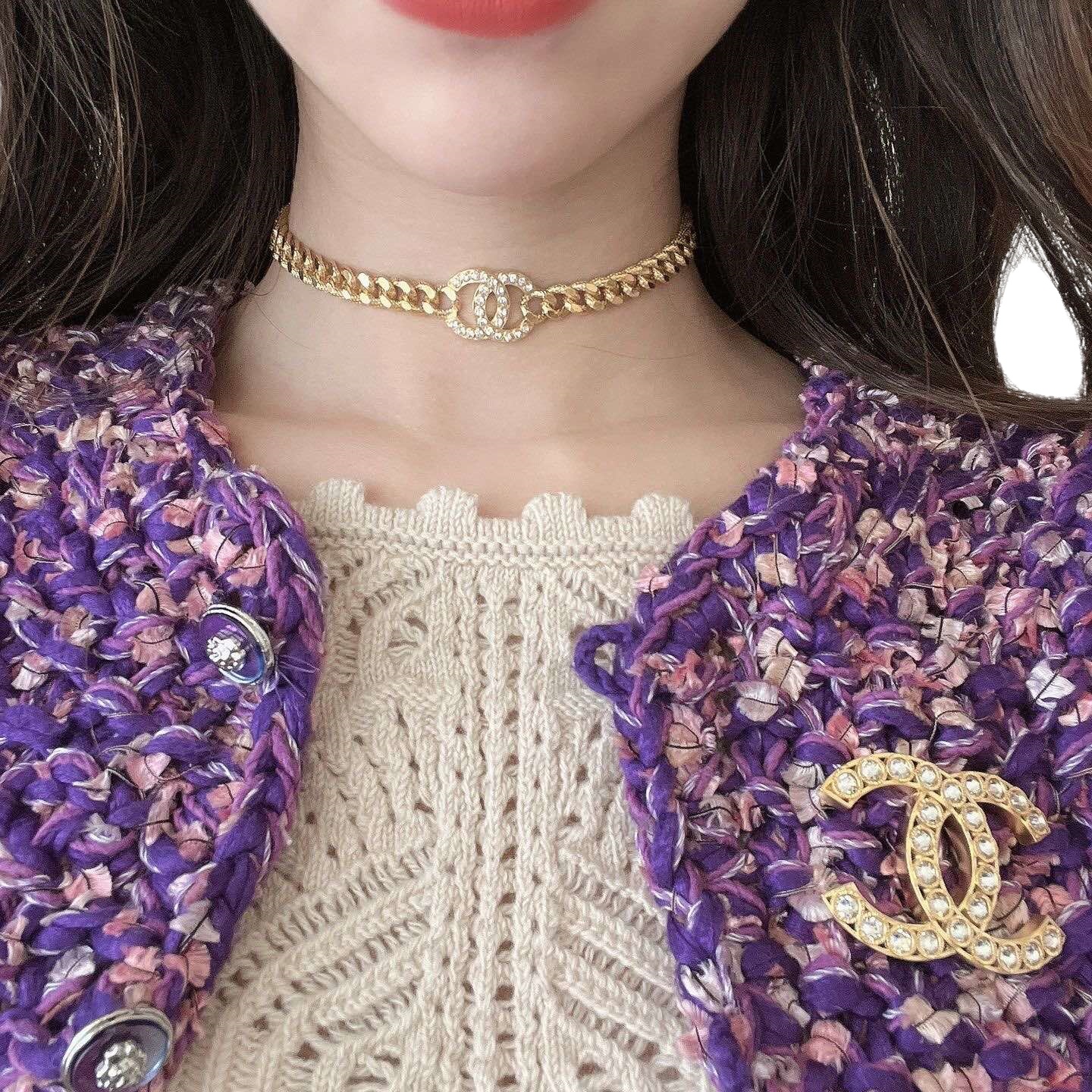 BCB411 Swarovski crystal sparkling CC Logo brooch pin - ccjewelryacc