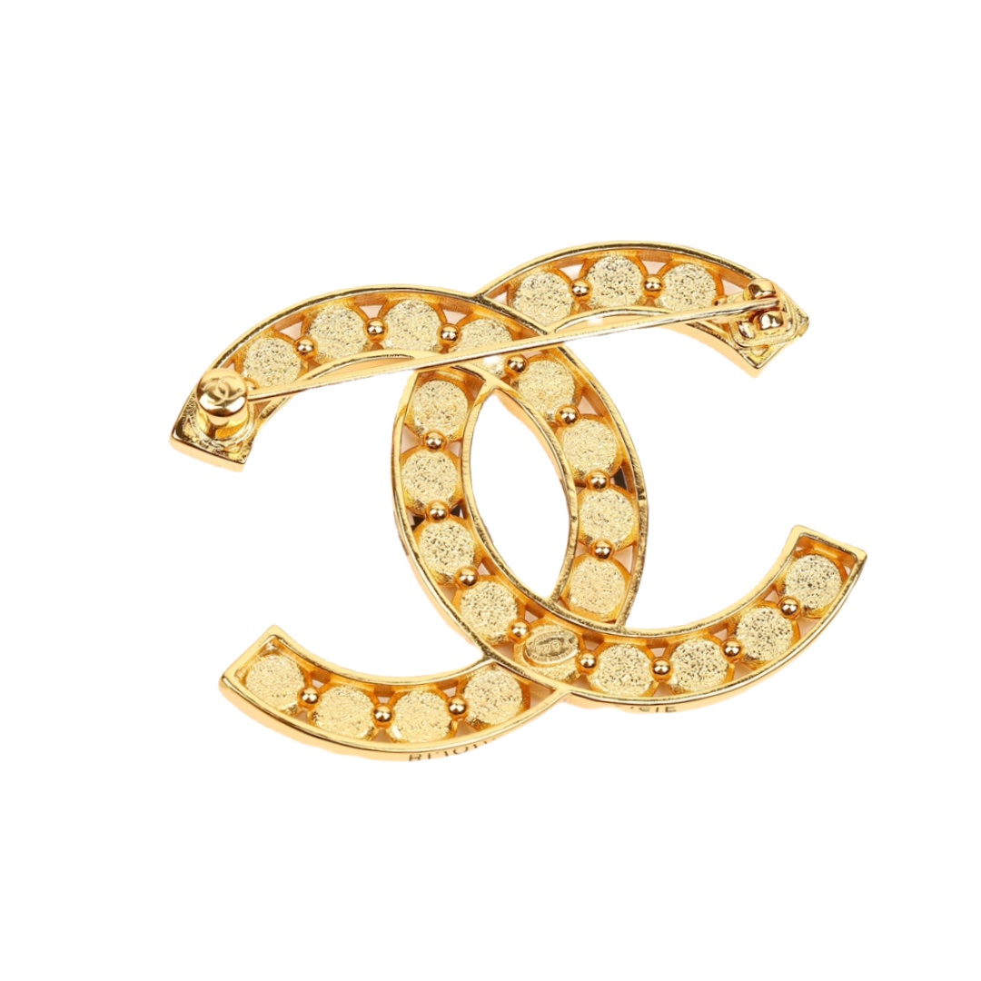 BCB411 Swarovski crystal sparkling CC Logo brooch pin - ccfashionjewelry
