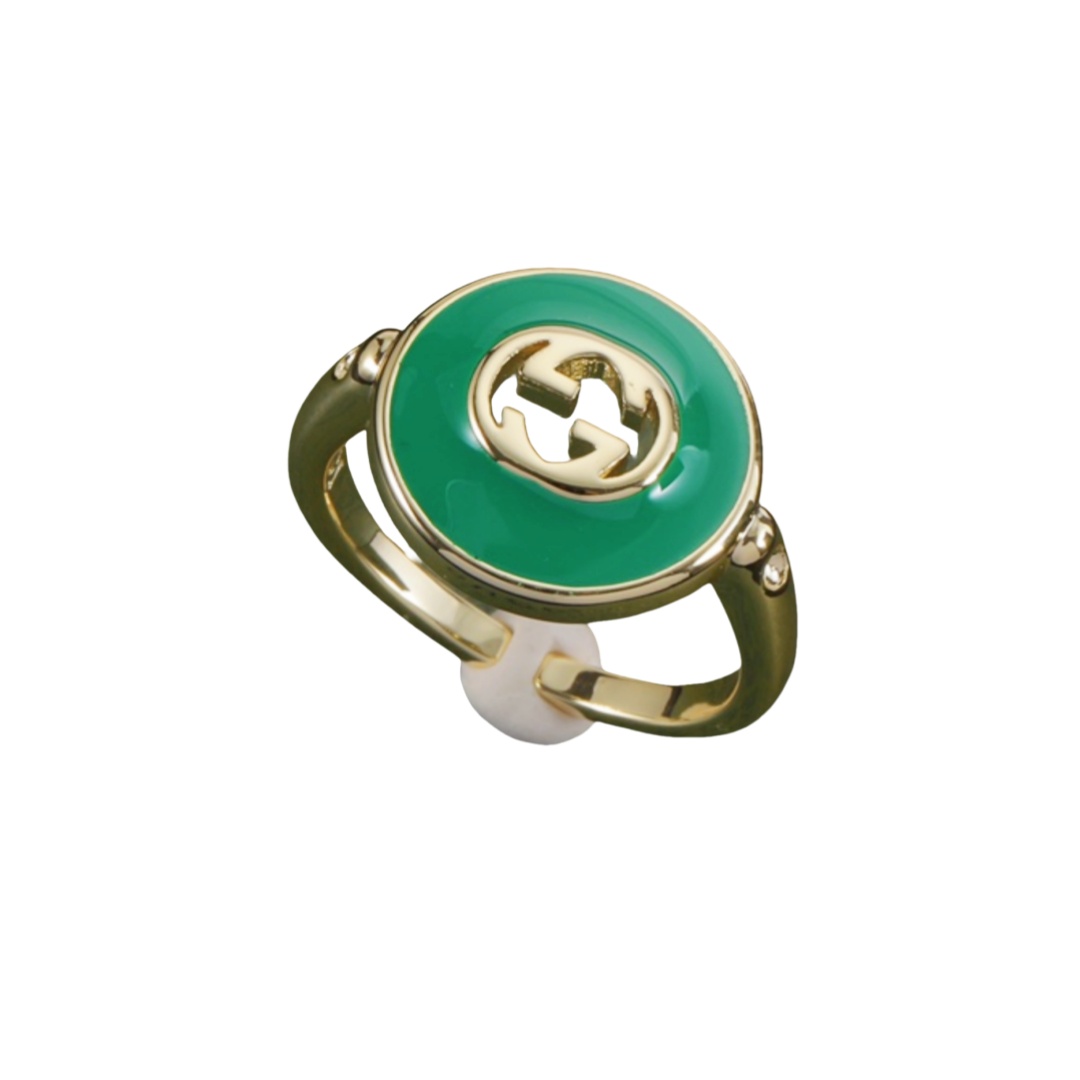 GGR016 Interlocking g enamel ring - ccjewelryacc