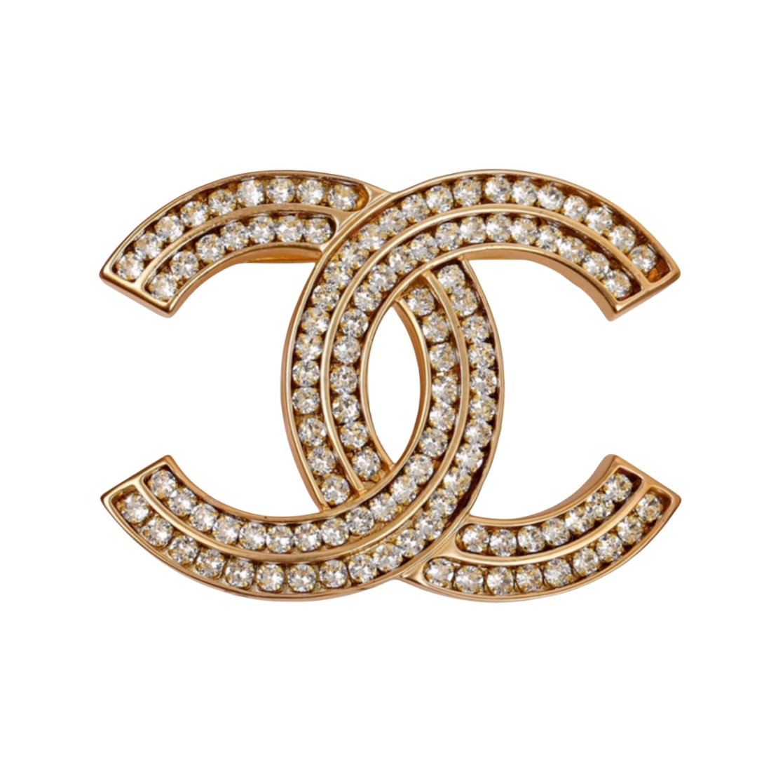 BCB340 Crystal sparkling CC brooch - ccjewelryacc