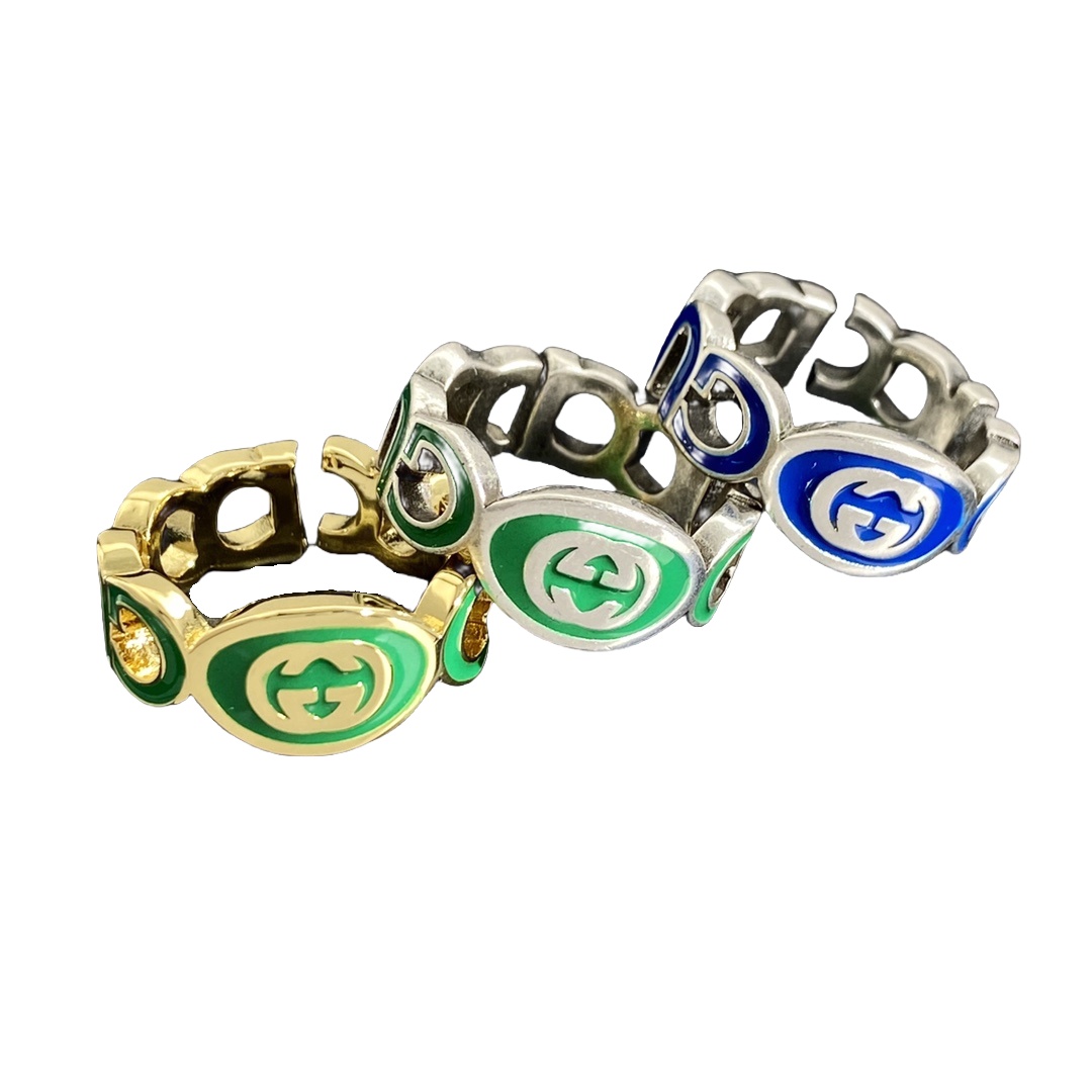 GGR014 GG Letter enamel ring - ccjewelryacc