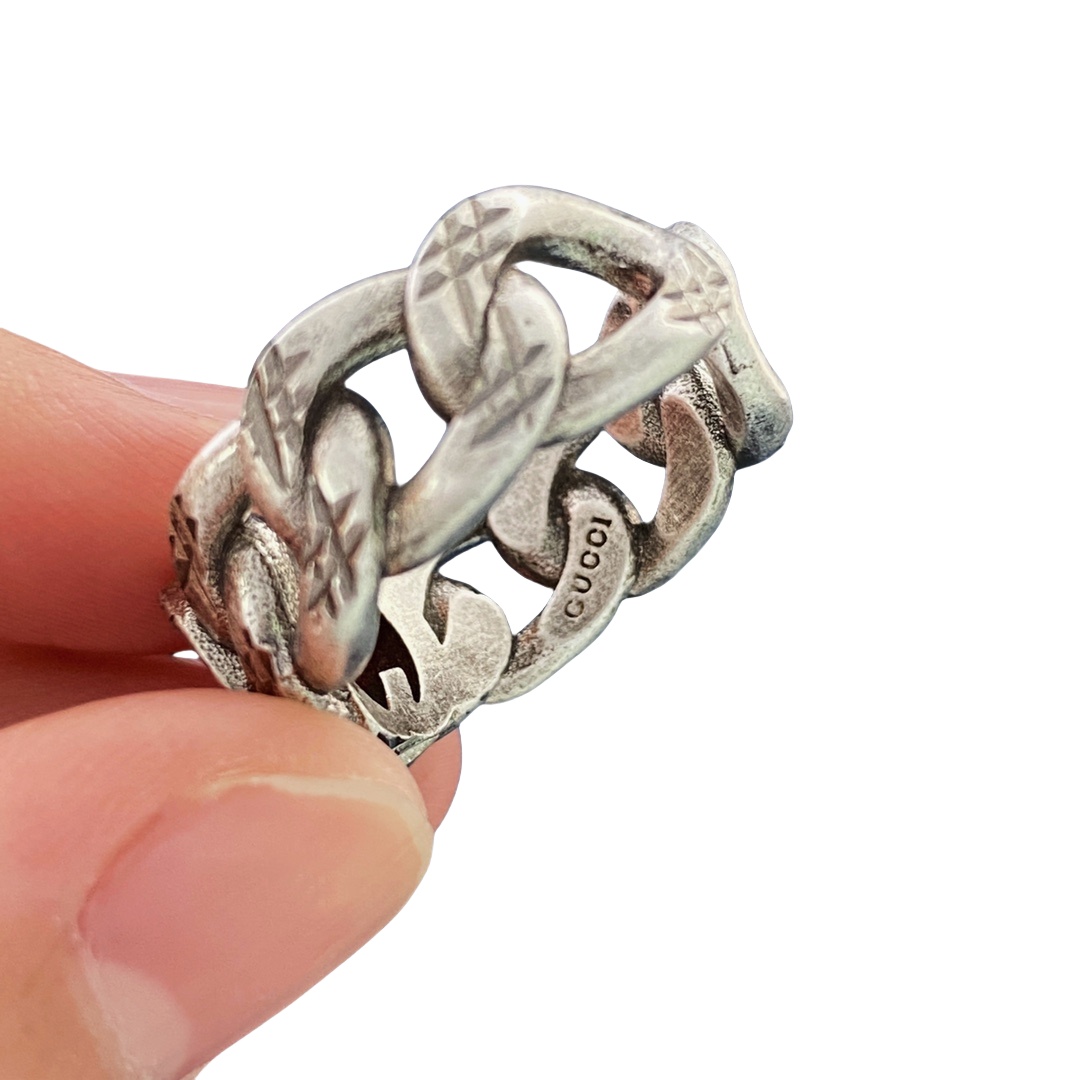 GGR019 Interlocking g ring in silver - ccjewelryacc