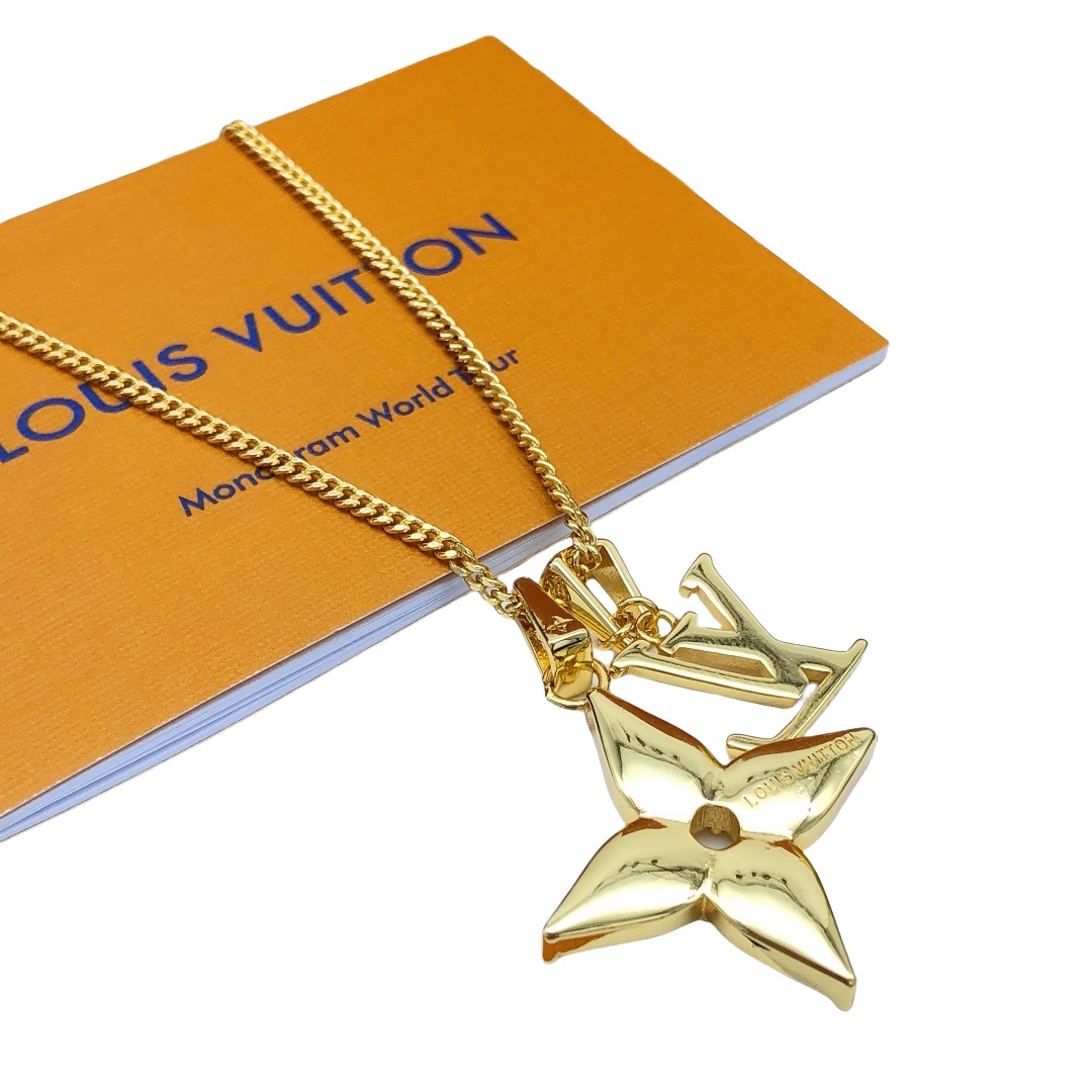 LVN056 LOUIS Flower Cut Necklace - ccjewelryacc