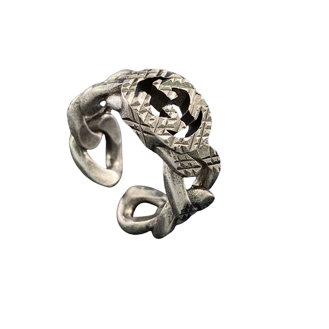 GGR019 Interlocking g ring in silver - ccjewelryacc