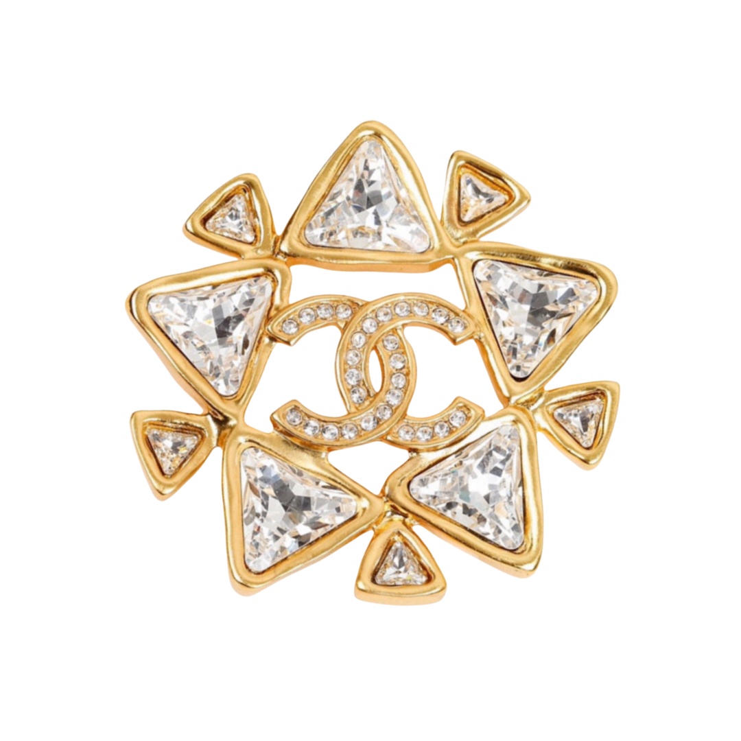 BCB372 Vintage swarovski crystal CC brooch - ccjewelryacc