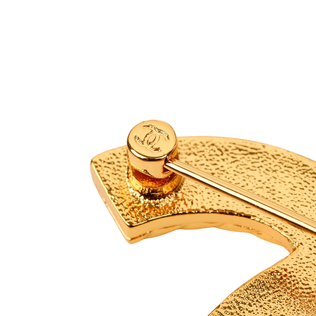 BCB305 24 Denim texture enamel CC logo brooch pin - ccjewelryacc