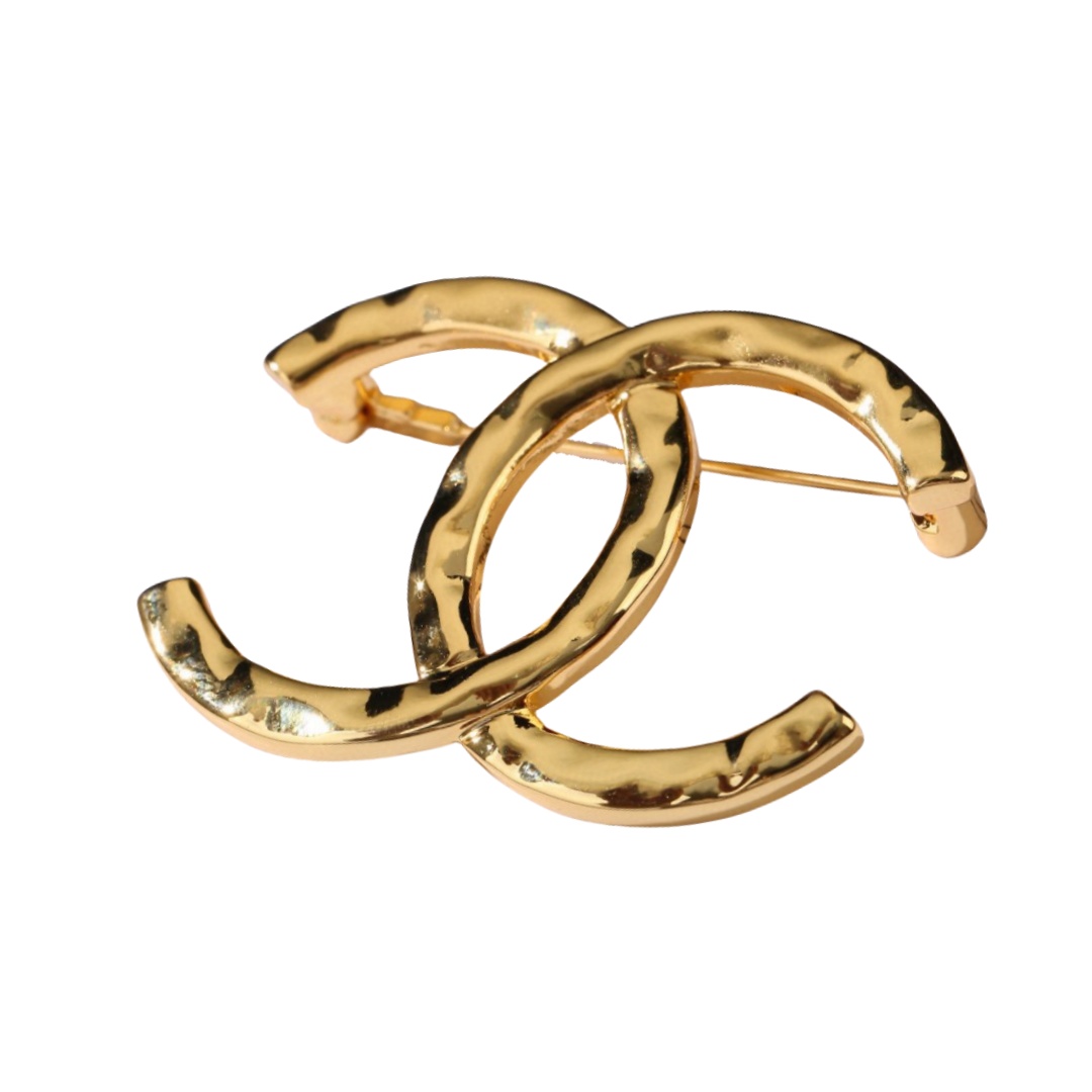 BCB338 Métiers d’art Collection metal CC logo brooch - ccfashionjewelry