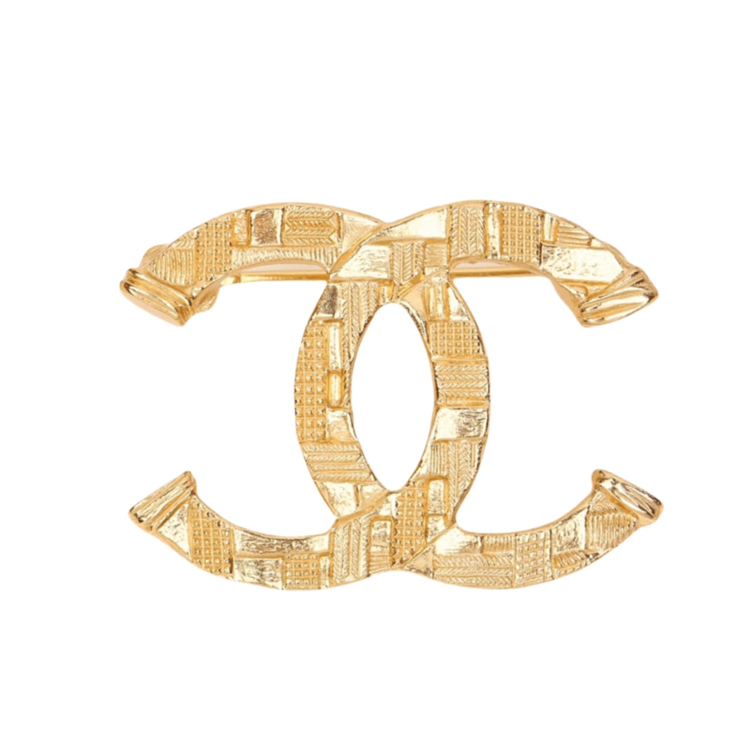 BCB283 Metiers d art Collection embossment CC logo brooch pin - ccfashionjewelry