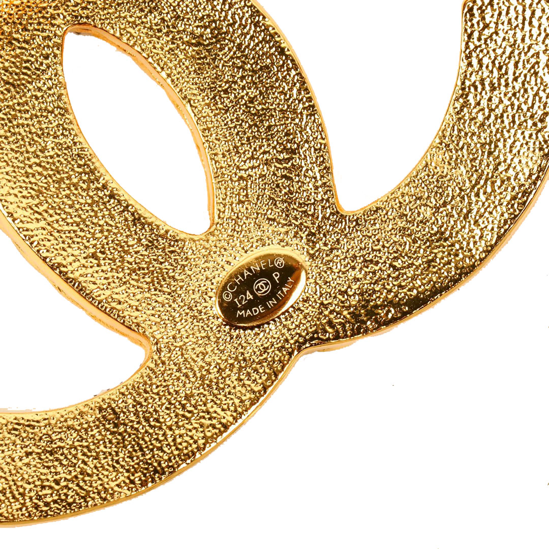 BCB305 24 Denim texture enamel CC logo brooch pin - ccjewelryacc