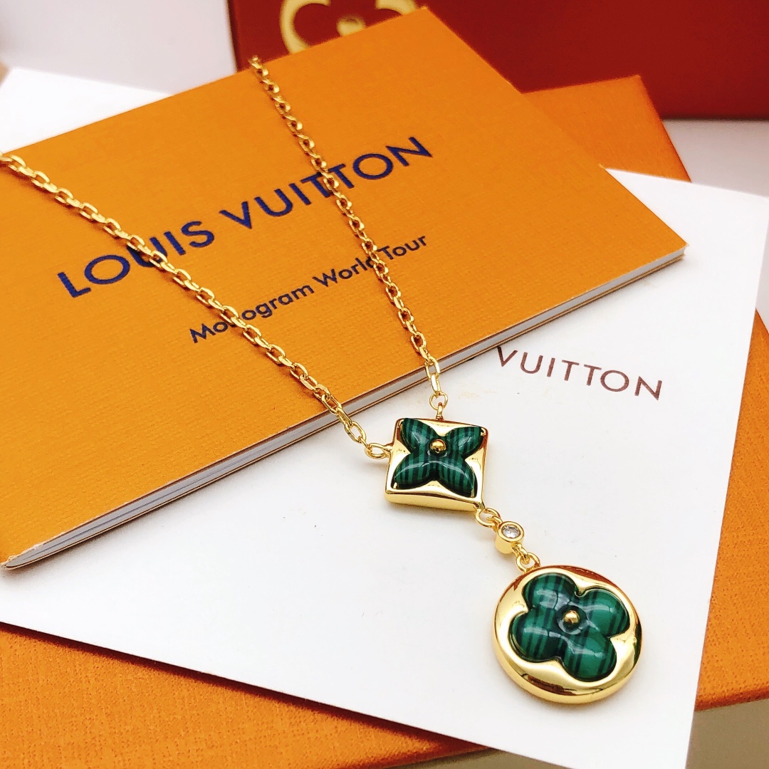 LVN027 louis mother of pearl blossom pendant necklace - ccjewelryacc