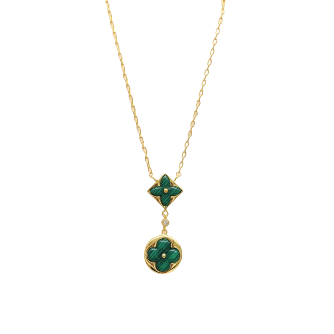 LVN027 louis mother of pearl blossom pendant necklace - ccfashionjewelry