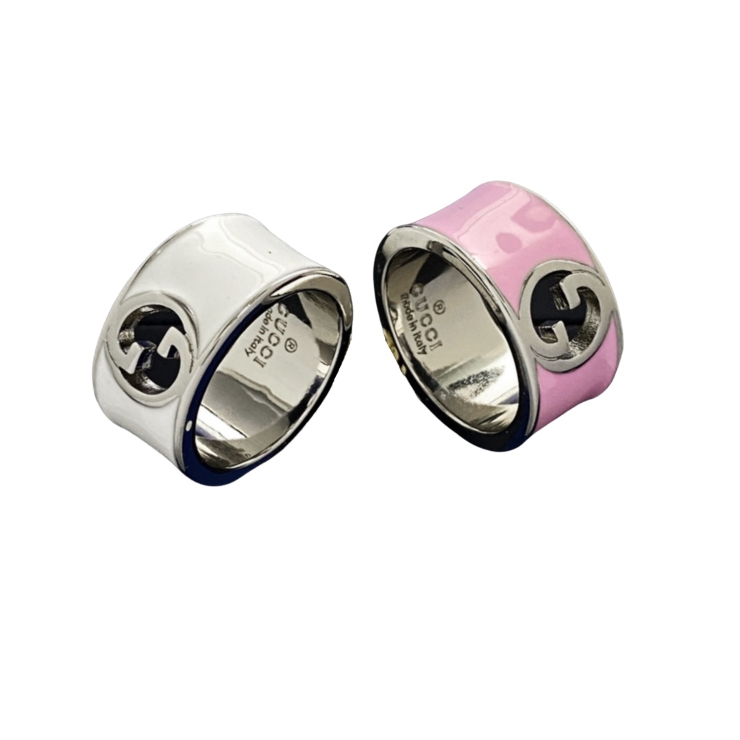 GGR015 Interlocking g enamel ring - ccjewelryacc
