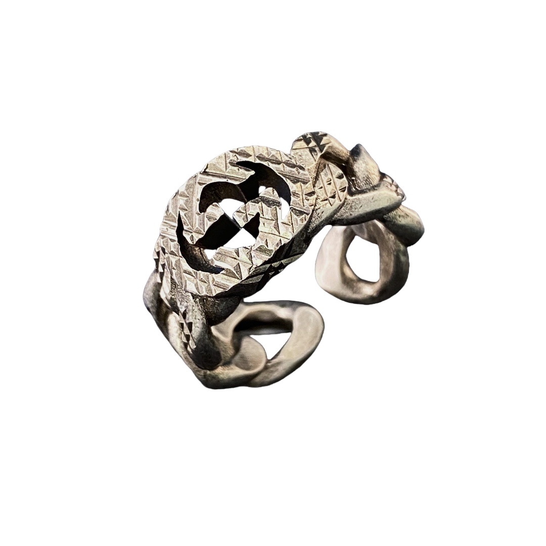 GGR019 Interlocking g ring in silver - ccjewelryacc
