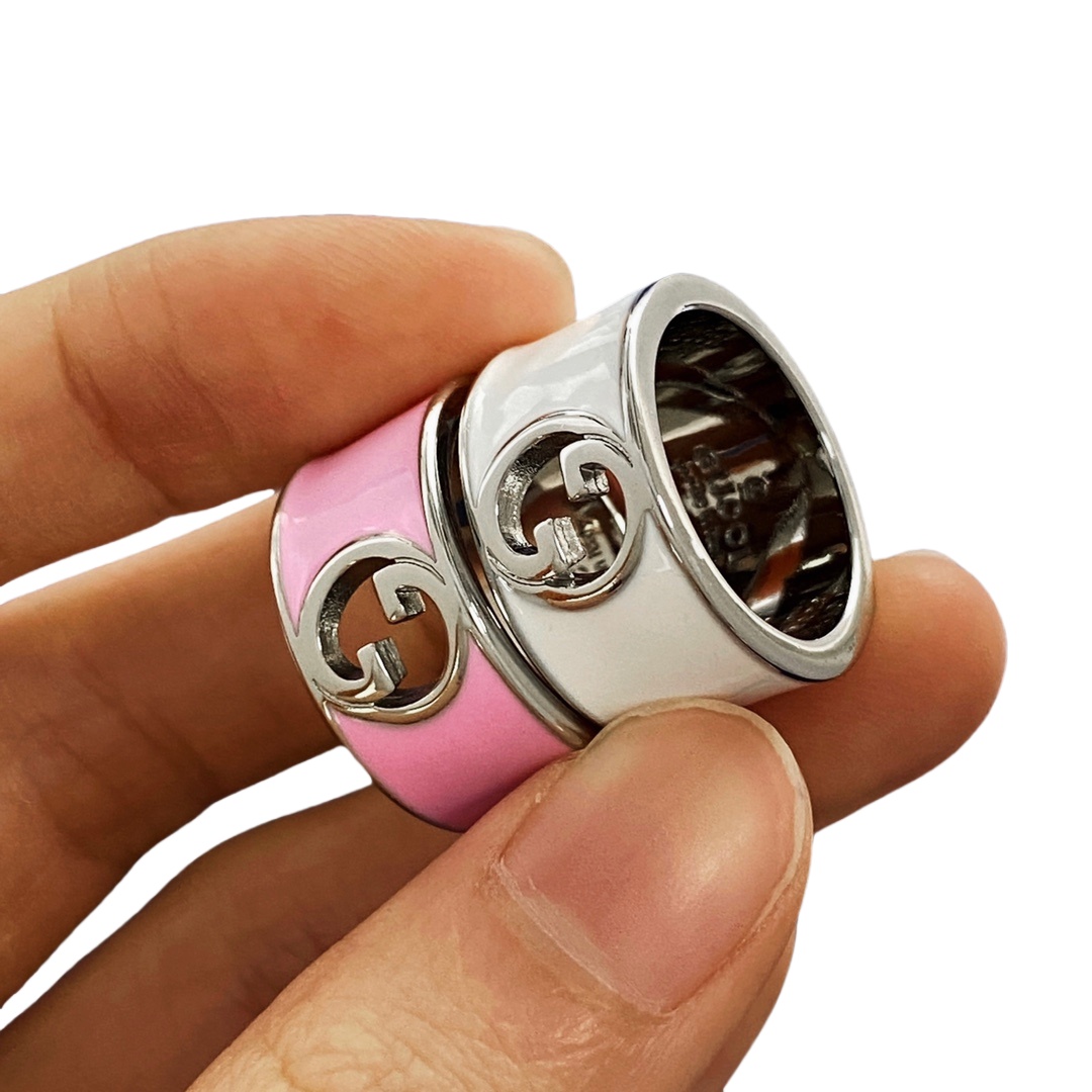 GGR015 Interlocking g enamel ring - ccjewelryacc