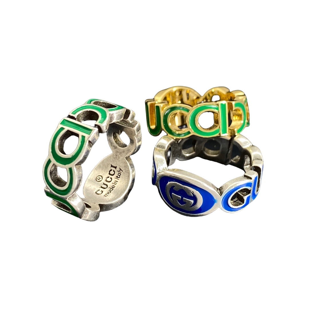 GGR014 GG Letter enamel ring - ccjewelryacc