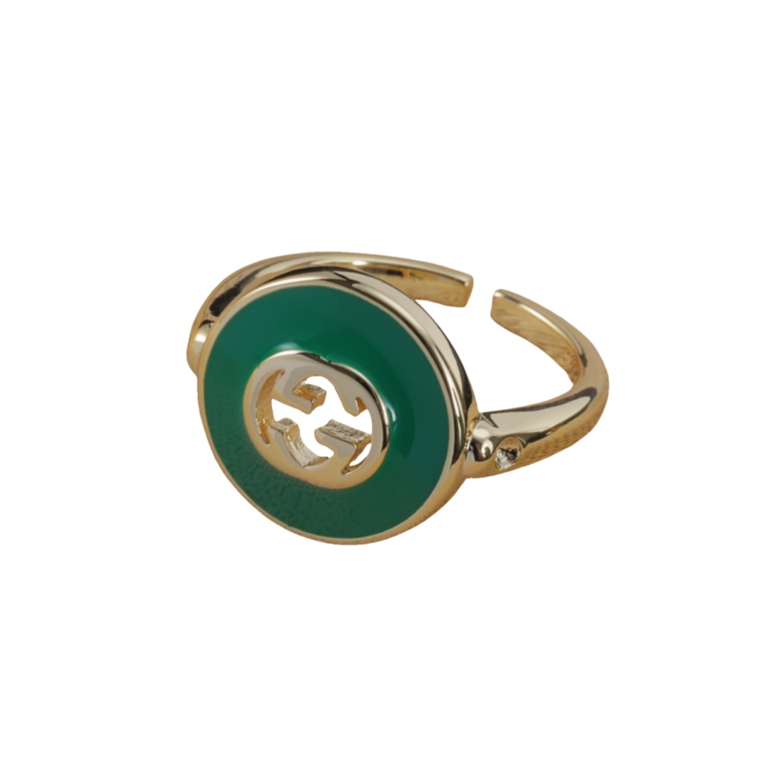 GGR016 Interlocking g enamel ring - ccjewelryacc